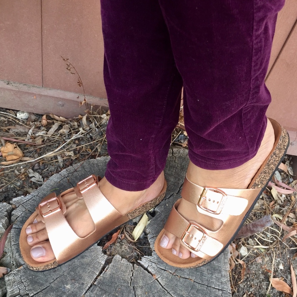 ALMOST GONE❤️ROSE GOLD DOUBLE STRAP  SANDAL - Picture 5 of 8